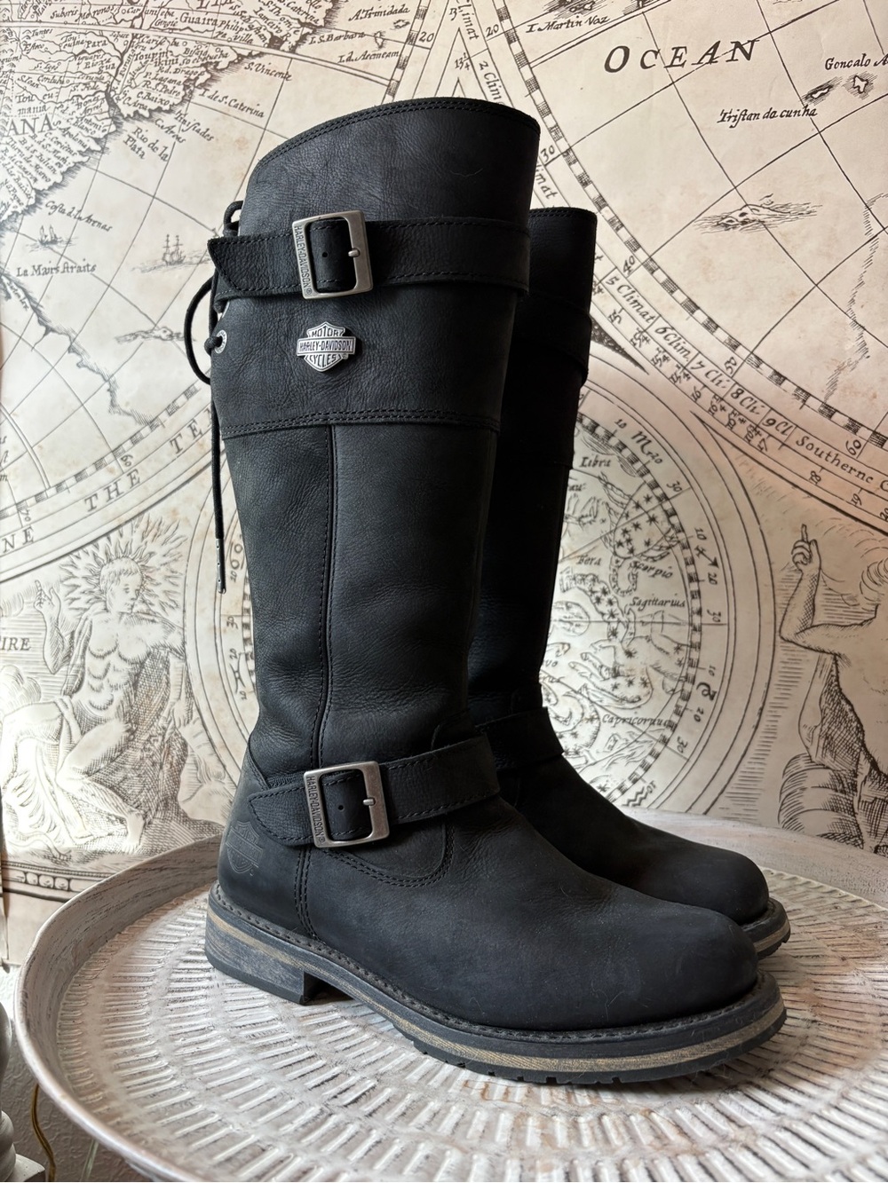 Harley Davidson size 8 Kirtland Black Knee High Riding Boots EUC